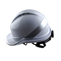 Каска защитная строительная, бело-серебристая,ABS Plus оптом
